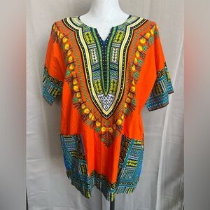 Vintage Mama & Papa Dashiki Top Cotton Thailand Boho Hippie Kurta L